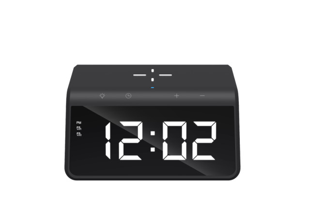 Havit W320 Asztali Digitális Óra + Vezeték Nélküli Töltő - Fekete
